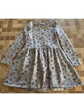 Girls Disney Spotted Zebra Gray Unicorn Minnie Mouse Casual Dress XL